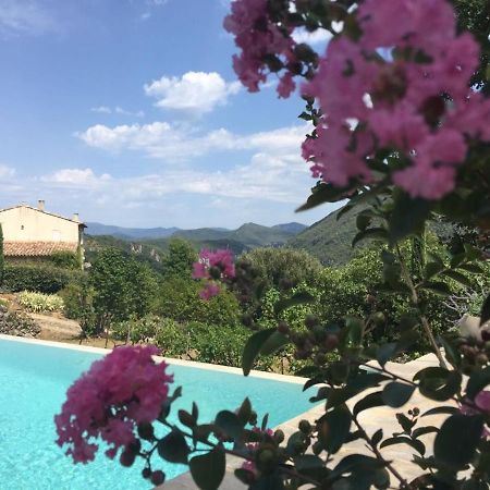 Gite En Cevennes Du Sud, Bergerie Restauree Au Rez De Jardin D'Une Bastide Avec Piscine, Vue Exceptionnelle, Authenticite Et Confort Saint-Laurent-le-Minier Экстерьер фото