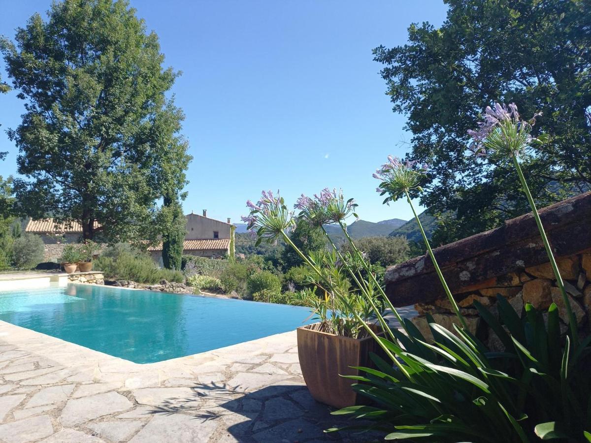 Gite En Cevennes Du Sud, Bergerie Restauree Au Rez De Jardin D'Une Bastide Avec Piscine, Vue Exceptionnelle, Authenticite Et Confort Saint-Laurent-le-Minier Экстерьер фото